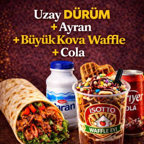 Uzay Dürüm + Ayran + Büyük Kova Waffle + Cola